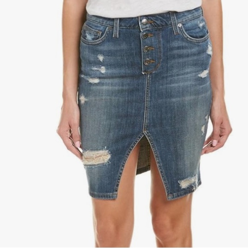 Joe's Jean Skirt Button Up Pencil Skirt in Jesenia, Size 29 waist